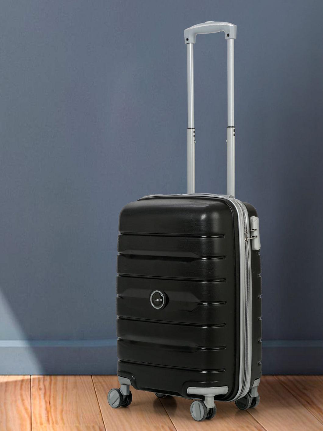 Teakwood Leathers Dart Small Black Trolley Bags 32 L - Cabin